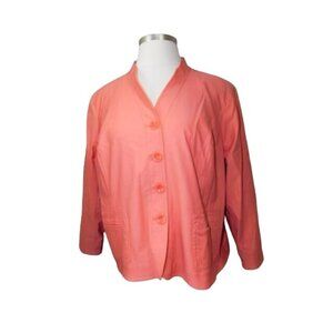 Dialogue Size 3X Plus Size Orange Lined Career Blazer Jacket